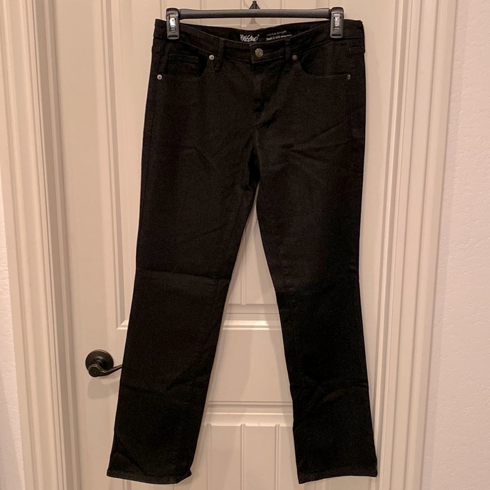 Black Massimo Mid-Rise Straight Jeans Size 12